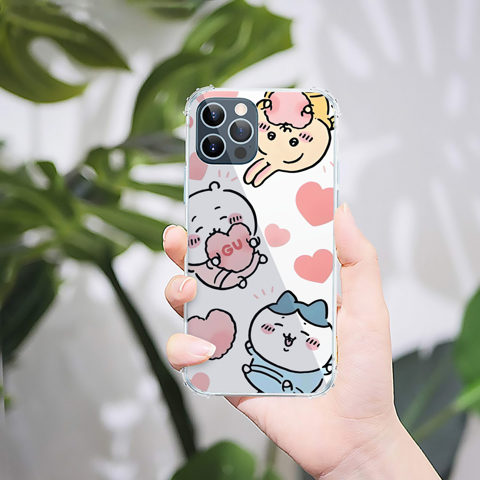 （画像用） ちいかわ Chii-kawa 【iPhone 12シリーズ対応】透明スマホケース（クリアソフトケース）